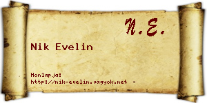 Nik Evelin névjegykártya